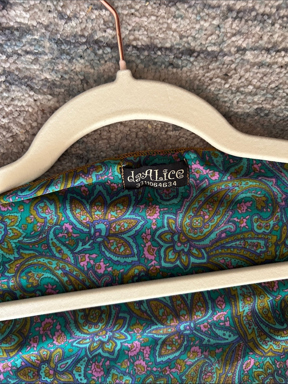 Green Paisley Wide-Leg Wrap Jumpsuit - Picture 2 of 3